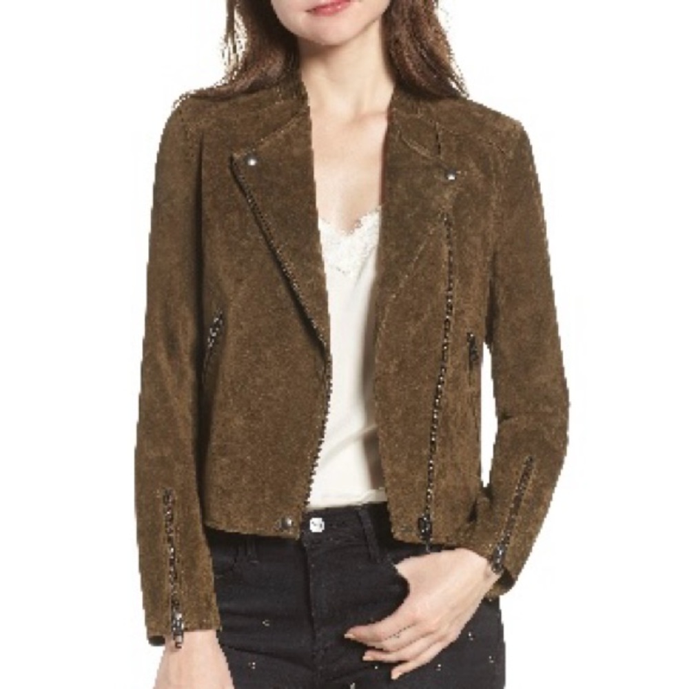 BLANKNYC No Limit Suede Moto Jacket Size M In Bank Roll